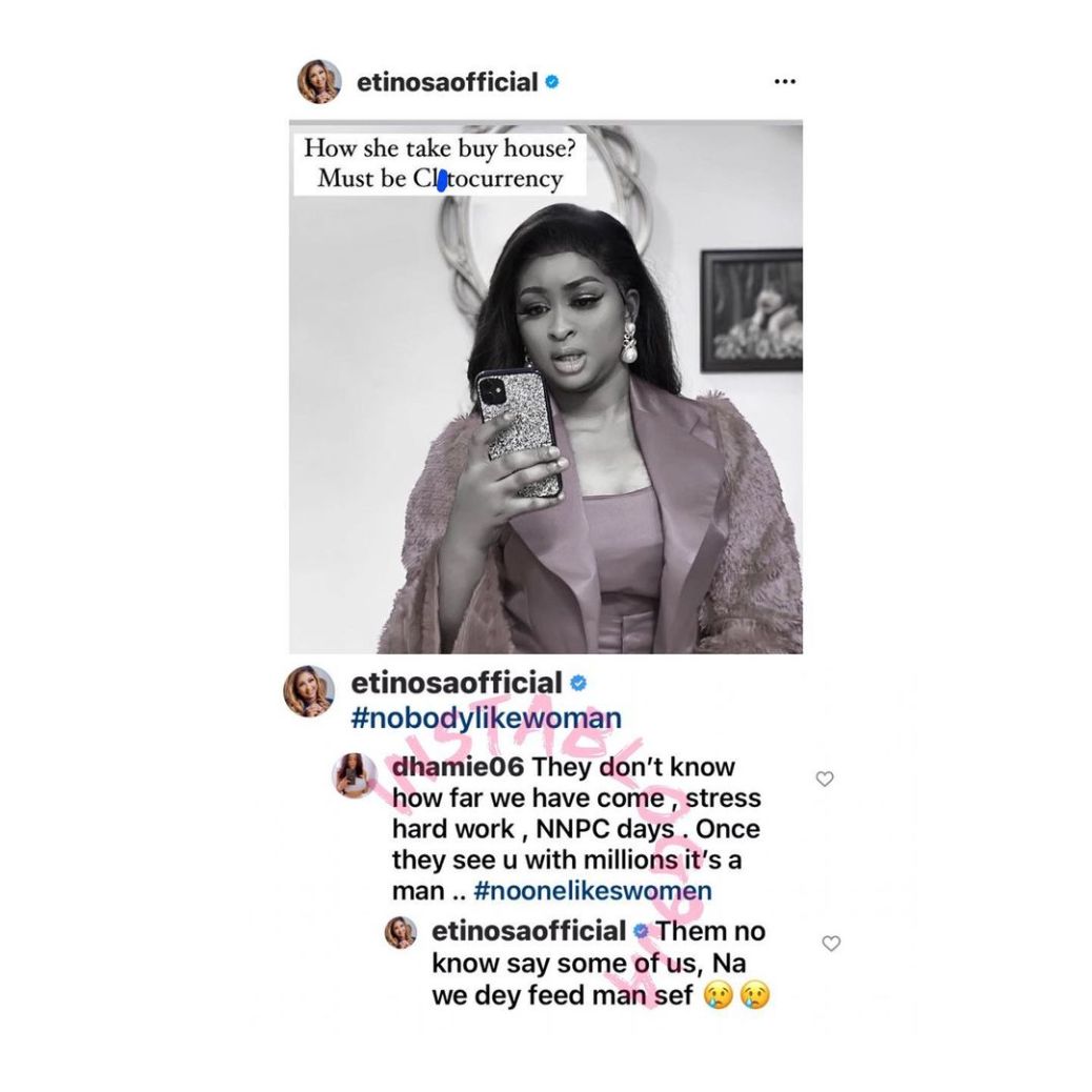 They don’t know I feed men — Actress Etinosa replies those dissecting her source of income