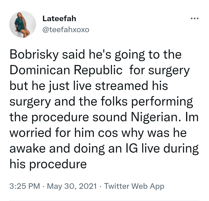 Bobrisky surgery